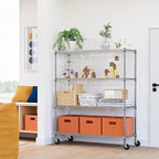 4 Tiers Storage Shelves Load 1400LBS, Metal Shelving Wire Metal Shelving Unit - Image 6