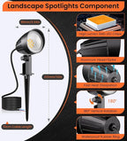 MEIKEE 7W Low Voltage LED Landscape Lights 800LM 12V Outdoor Landscape Lighting - Image 8