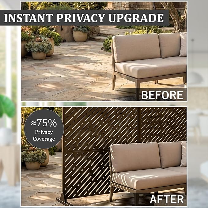 Metal Privacy Screen Outdoor 72x44in – Rustproof Steel Decorative Fence Panel - Image 4