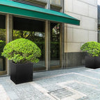 Galvanized Steel Planter Box Black Metal Planter 24Inch Large Square Indoor - Image 2