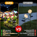 Upgraded Solar Garden Lights, 4 Pack Outdoor Solar Lights, New Round Panel - Image 6