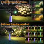intelamp Solar Spot Lights Outdoor Waterproof, 4000mAh RGB LED Landscape Lights - Image 3