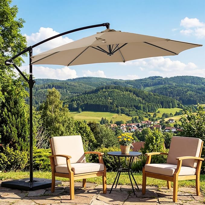 OLIXIS 9.7FT Offset Patio Umbrella - Image 6