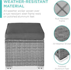 Best Choice Products Set of 2 Wicker Ottomans, Additional Seating, Side Table - Image 4