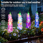 Solar Garden Lights, Delphinium Flowers 2 Pack 40 LEDs, Waterproof Outdoor - Image 5