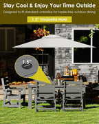 GREENVINES 5-Piece Patio-Dining-Set | HDPE Plastic | Outdoor Table and Chairs - Image 5