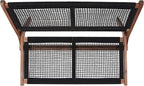 SAFAVIEH Outdoor Collection Kobina Natural Acacia Wood/Black Rope Foldable Bench - Image 6