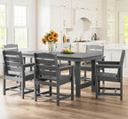 SERWALL Outdoor HDPE Dining Table Set, 7-Piece Outdoor Dining Table Sets - Image 7