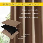 NICETOWN 2 Panels Blackout Patio Waterproof Outdoor Curtains, Top & Bottom - Image 6