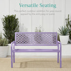 Best Choice Products Outdoor Bench 2-Person Metal Steel Benches Furniture - Image 6