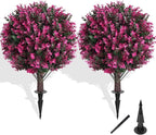 Artificial Topiary Tree with Pink Eucalyptus, Fake Evergreen Tree by FEELTHENEWWORLD