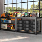 AOAORRG Set of 2 Garage Shelving Heavy Duty Storage Shelves, Metal Adjustable - Image 2