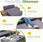 Greesum Outdoor Daybed Set Multifunctional Wicker Lounge Bed Furniture - Image 5