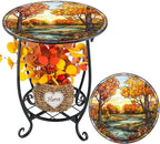 Outdoor Side Table Round Small Mosaic Patio Accent Indoor End Plant Coffee Tea - Image 8