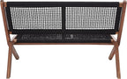 SAFAVIEH Outdoor Collection Kobina Natural Acacia Wood/Black Rope Foldable Bench - Image 11