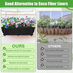 Riare 4 Pack 24 Inch Black Fabric Window Box Liners- Felt Square Trough Planter - Image 4