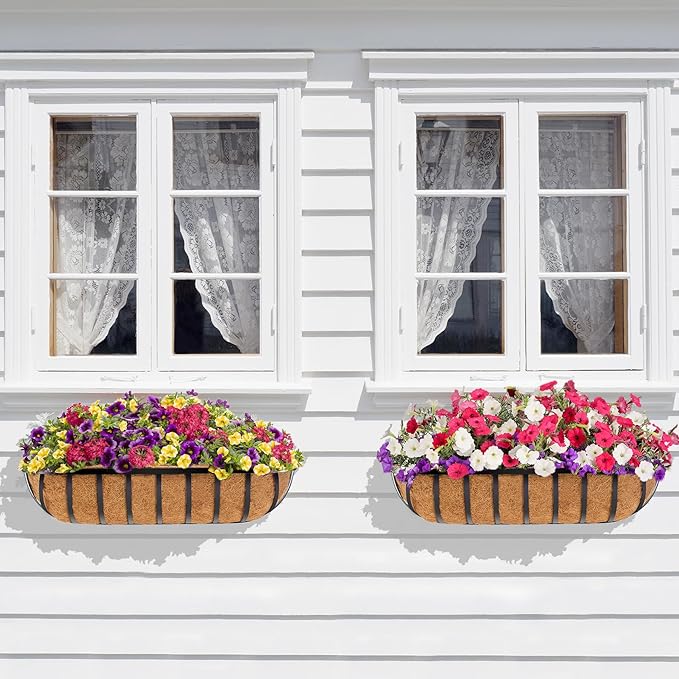 Y&M 30" Iron Window Deck Railing Planter Box 4Pcs - Image 6
