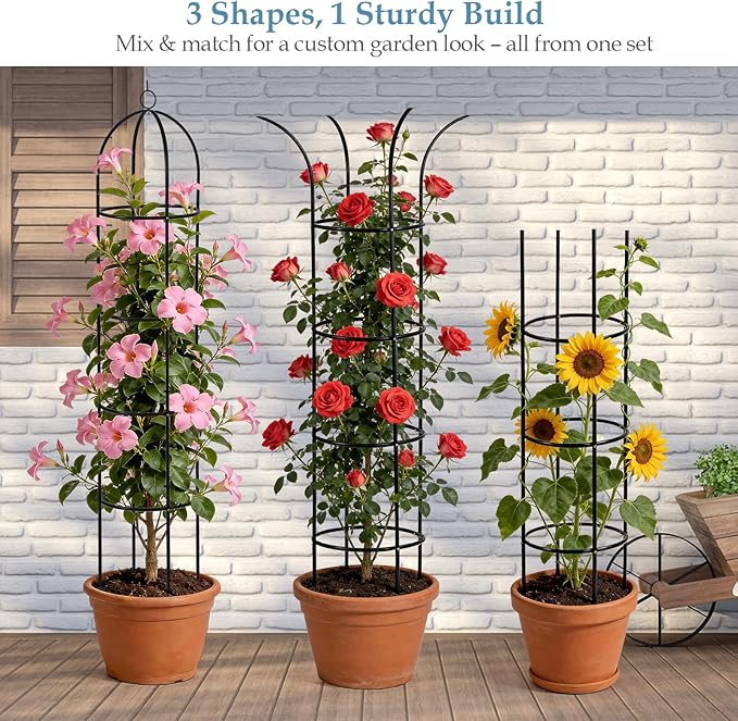 100% Metal Trellis for Climbing Plants Outdoor 6.6ft 1PK, Garden Obelisk - Image 7