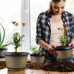 4 Pack 12 Inch Plant Pots, Large-Plant-Flower-Planters-Plastic, Flower Pots - Image 7