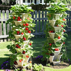7 Tiered Strawberry Planters 2 Pack, Vertical Stackable Planter, Herb Stacking - Image 8