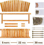 Outdoor Porch Swing Front Porch Hanging Wooden Bench Swing 3 Seat Chair - Image 7