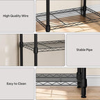 5 Tiers Shelf Metal Storage Shelves Wire Rack Closet Organizers - Image 4