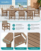 SERWALL 9 Piece Outdoor Dining Set - Image 4