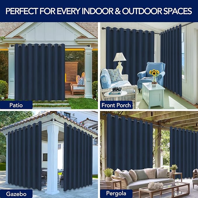 PureFit Outdoor Curtains for Patio Waterproof Weatherproof, UV Resistant - Image 5