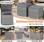 RELAX4LIFE Wicker Outdoor Storage Ottoman - Image 6