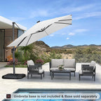 PURPLE LEAF 10 Feet Patio Umbrella Outdoor Cantilever Solar Powered LED Square - Image 2