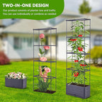 GENMOUS 2 Pack Rectangle 4 Tier Tomato Planter, Raised Garden Bed Tall 45'' - Image 3