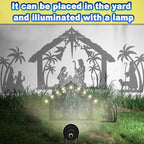 3Pack Lighted Metal Nativity Scene Garden Stake, Solar Christmas Decorations - Image 5