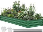 YITAHOME 144x48x12 in Galvanized Raised Garden Bed Kit, Large Metal Planter Box by YITAHOME