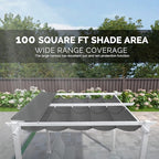 PURPLE LEAF 10' x 10' Outdoor Aluminum Pergola White Heavy-Duty Retractable - Image 9