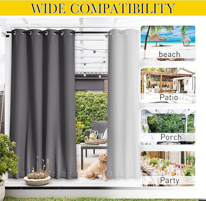 NICETOWN 2 Panels Outdoor Curtains - Image 7