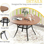 VICLLAX Patio Dining Set for 6, All Weather Metal Outdoor Furniture Set- 47" - Image 5