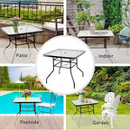Tangkula 32" Square Outdoor Dining Table - Image 7