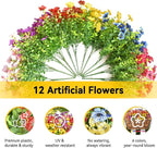 ZeeDix 16 Inch Artificial Flowers Hanging Railing Window Planter Box - Image 4