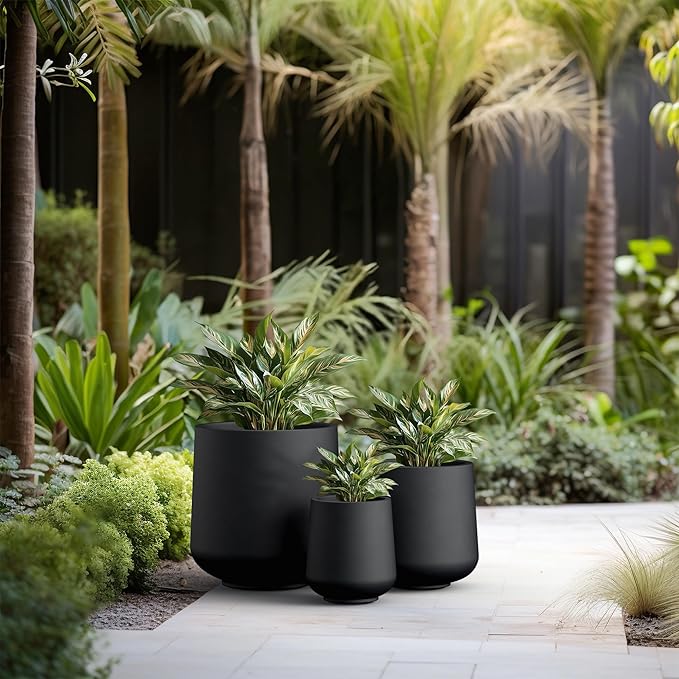 Kante 15.3"+11.6"+8.2" Dia Round Concrete Planter, Large Outdoor Indoor Planter - Image 4