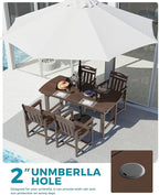 Ciokea HDPE Outdoor Dining Set, 5-Piece Patio Table and Chairs Set - Image 4