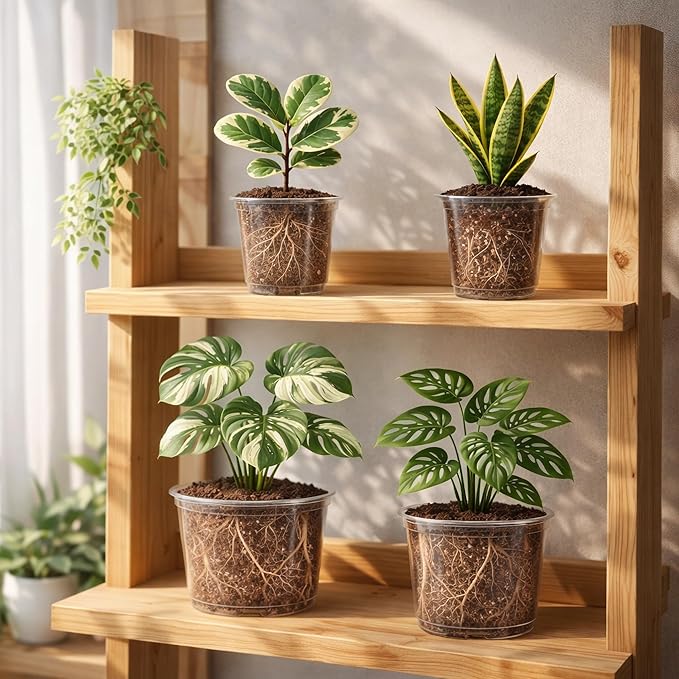 8 Packs 8 Inch Reinforced Large Clear Nursery Pots - Image 6