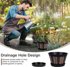 Quarut 6 inch Brown Barrel Planters - Image 3