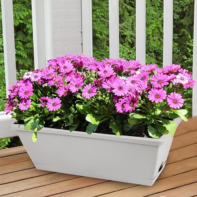 8pcs Window Box Planter, 17 Inches Flower Window Boxes, Rectangle Planters Box - Image 3