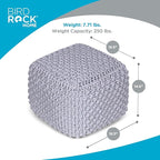 BIRDROCK HOME Square Pouf Ottoman | Cotton Braided Foot Stool - Image 3