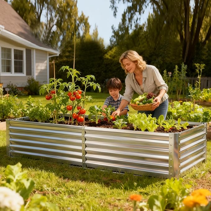 DUMOS Raised Garden Bed with Cover, Large Metal Garden Bed Mini Greenhouse - Image 6