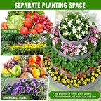 4 Pcs Plant Grow Bags 4 Tiered Strawberry Planter Tower Fabric Raised Garden - Image 6