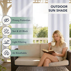 White Outdoor Curtains for Patio Waterproof - Image 3