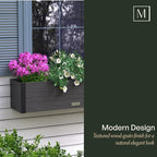 Mayne Horizon 4FT Window Box Planter – Modern Rectangular Faux Wood Grain Design - Image 8