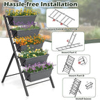 COSTWAY Vertical Raised Garden Bed, 5 Tier Planter Box - Image 3