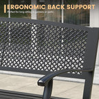 50.4" Garden Bench, Metal Outdoor Bench - Image 6